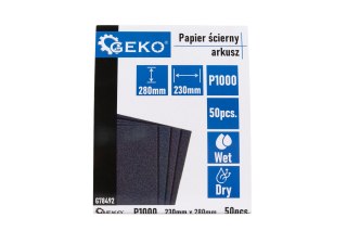 Papier ścierny wodny - arkusz 230x280mm P1000 (50/1000) Geko