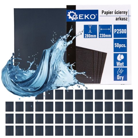 Papier ścierny wodny - arkusz 230x280mm P2500 (50/1000) Geko