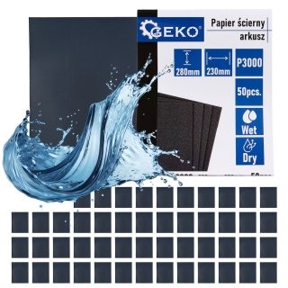 Papier ścierny wodny - arkusz 230x280mm P3000 (50/1000) Geko