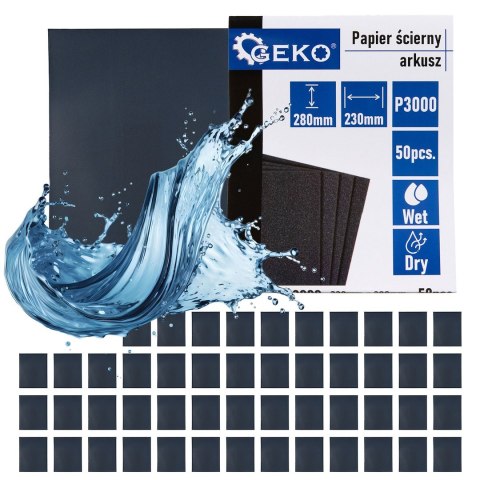 Papier ścierny wodny - arkusz 230x280mm P3000 (50/1000) Geko