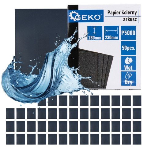 Papier ścierny wodny - arkusz 230x280mm P5000 (50/1000) Geko