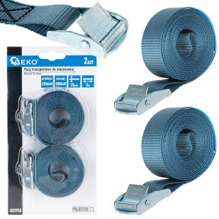 Pas mocujący z klamrą samozaciskową 25mmx3m 250kg 2szt. (20/100) Geko