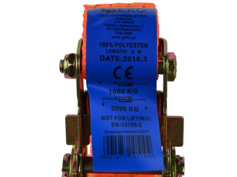 Pas transportowy z grzechotką 2m/2T/35mm (40) Geko
