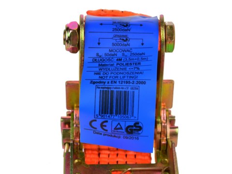 Pas transportowy z grzechotką 4m/5T/50mm (12) Geko