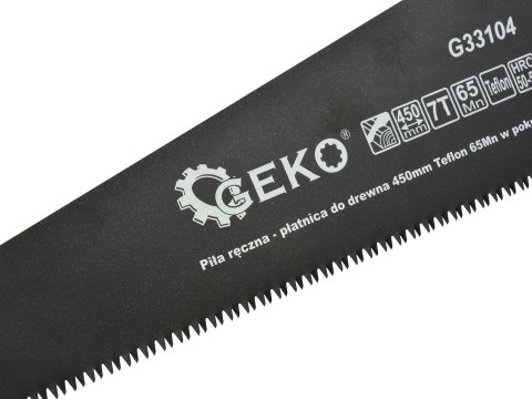 Piła ręczna - płatnica do drewna 450mm PTFE 65Mn w pokrowcu (8/32/36) Geko