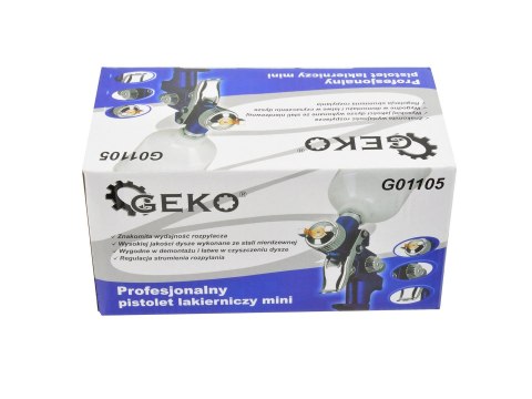 Pistolet lakier.HVLP mini 125ml 0,8mm,plastyk. zb(20/40) Geko
