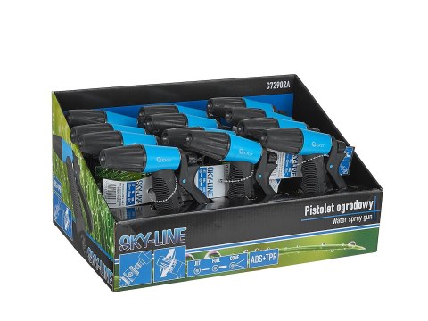 Pistolet ogrodowy regulowany SKY-LINE - kartonik wystawowy (12/24) Geko