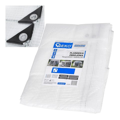 Plandeka 1.5x2m zbrojona / przezroczysta 100G (50) Geko