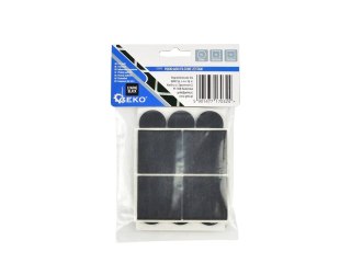 Podkładki filcowe pod meble zestaw (czarne) - okrągłe 25mm i prostokątne 25x25mm 40x40mm 28szt.(25/250) Geko