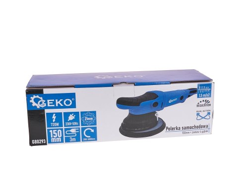 Polerka samochodowa DUAL ACTION z regulacją 150mm GEKO PREMIUM zestaw 4 gąbek (4) Geko