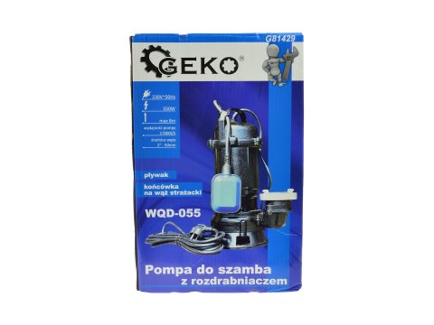 Pompa do szamba z rozdrabniaczem WQD-055 pływak, końc. na wąż strażacki (1) Geko