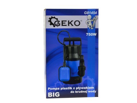 Pompa Plastik do brudnej wody 750W z pływakiem BIG (4) Geko