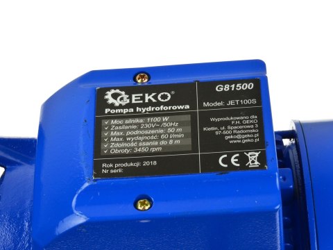 Pompa hydroforowa JET100S 1100W (1) Geko