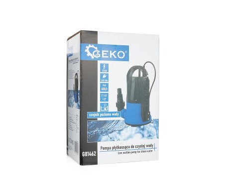 Pompa plastik płytkossąca do czystej wody z wyłącznikiem elektrodowym 550W (4) Geko