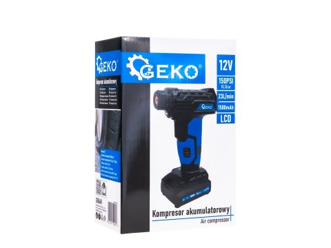 Pompka - kompresor akumulatorowy 12V LCD (0,2-10,3 BAR) Geko