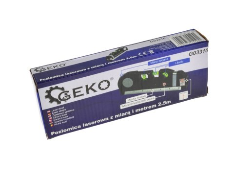 Poziomica laserowa z miarą i metrem 2,5m (50) Geko