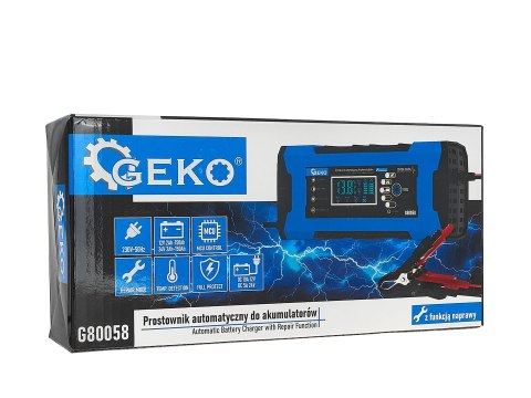 Prostownik automatyczny do akumulatorów z funkcją naprawy 12/24V 10A Geko