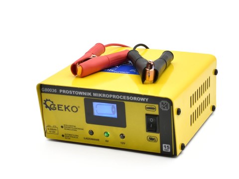 Prostownik mikroprocesorowy LCD 6/12V 15A (1/20) Geko