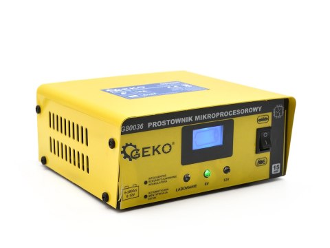 Prostownik mikroprocesorowy LCD 6/12V 15A (1/20) Geko