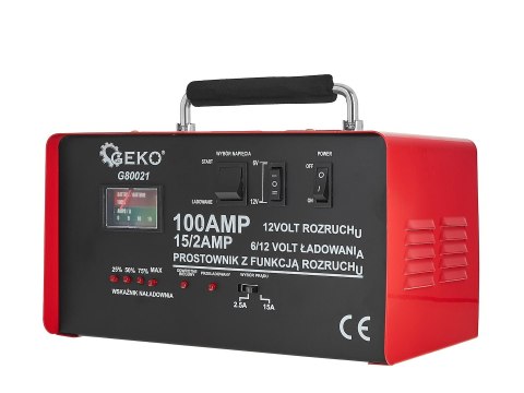 Prostownik z rozruchem 100A 6/12V GEKO Geko