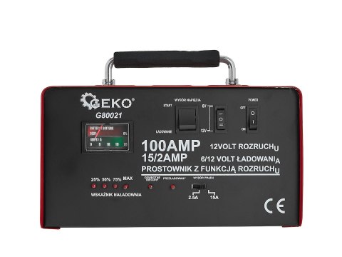 Prostownik z rozruchem 100A 6/12V GEKO Geko