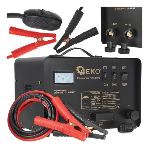Prostownik z rozruchem 12/24V 200A pilot (1) Geko