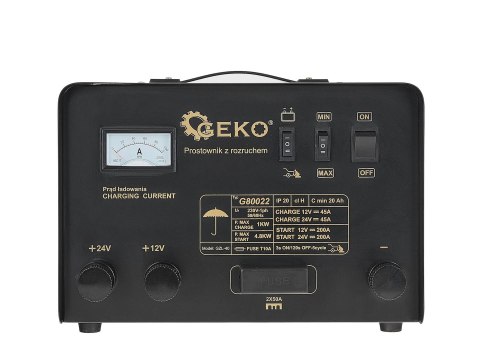 Prostownik z rozruchem 12/24V 200A pilot (1) Geko