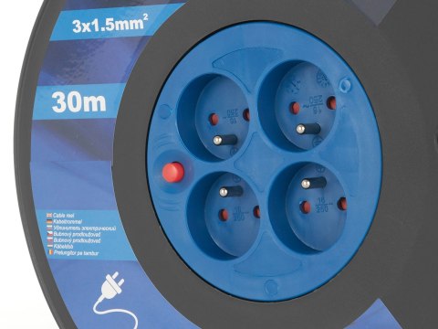 Przedłużacz elektryczny bębnowy 3x1.5mm2 30m (1) Geko
