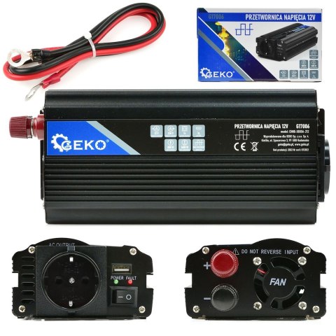 Przetwornica napięcia 12V/230V 800/1600W (16) Geko