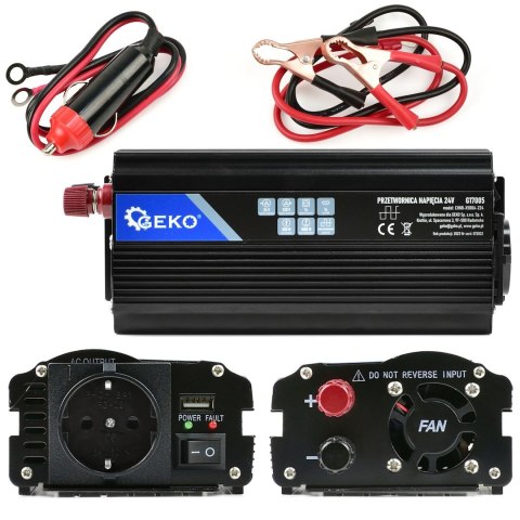 Przetwornica napięcia 24V/230V 500/1000W (16) Geko