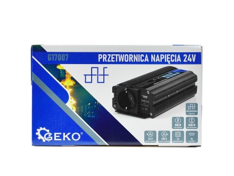Przetwornica napięcia 24V/230V 800/1600W (16) Geko