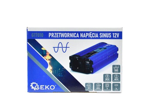 Przetwornica napięcia SINUS 12V/230V 300/600W (16) Geko
