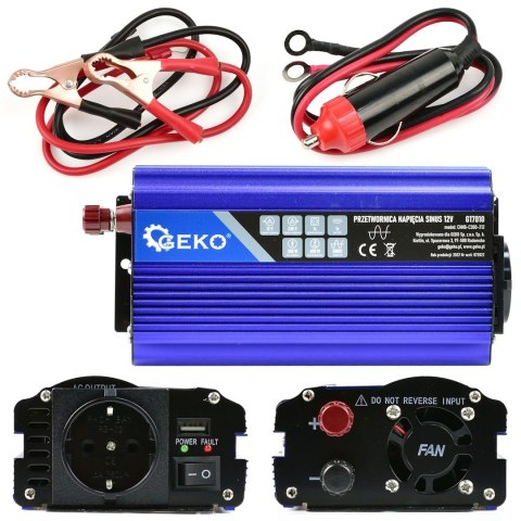 Przetwornica napięcia SINUS 12V/230V 300/600W (16) Geko