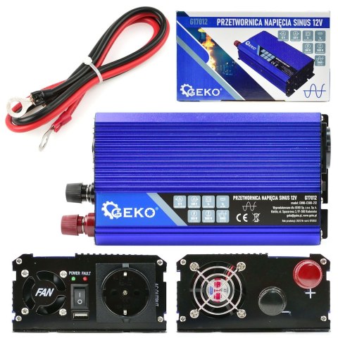 Przetwornica napięcia SINUS 12V/230V 500/1000W (10) Geko