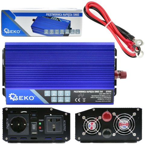 Przetwornica napięcia SINUS 24V/230V 1000/2000W (4) Geko