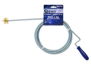 Przetykacz - sprężyna do rur 6mm x 3m (końc.szczotka)(20/40) Geko