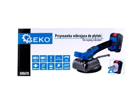 Przyssawka wibrująca do płytek 21V ( 2 x akumulator ładowarka) (10) Geko