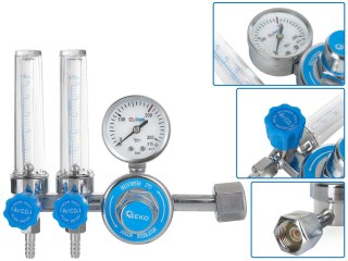 Reduktor CO2/ARGON z dwoma rotametrami (10) Geko