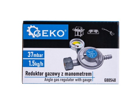 Reduktor gazowy z manometrem 37mbar 1,5kg/h (50) Geko