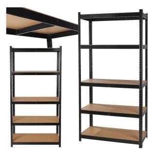 Regał magazynowy czarny 180x40x90cm 265kg wzmocniony (1) Geko
