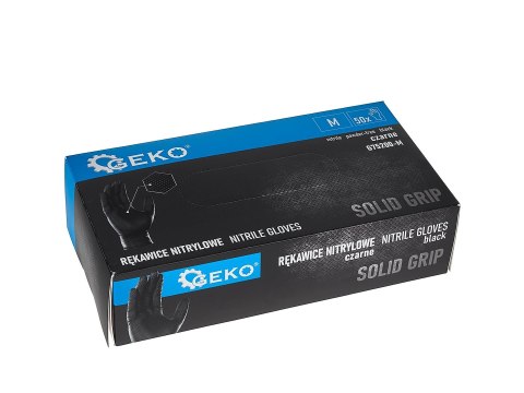 Rękawice nitrylowe SOLID GRIP 50szt. r. M czarne Geko