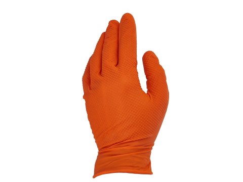Rękawice nitrylowe SOLID GRIP 50szt. r. S pomarańczowe (10) Geko