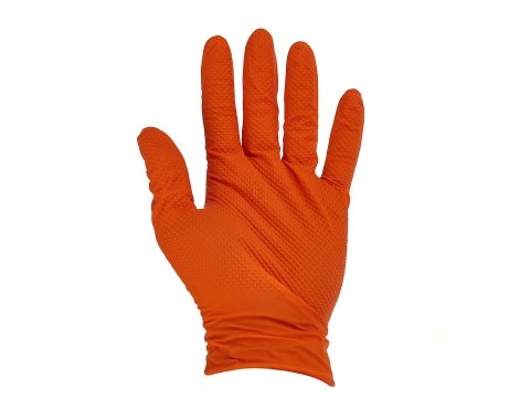 Rękawice nitrylowe SOLID GRIP 50szt. r. S pomarańczowe (10) Geko