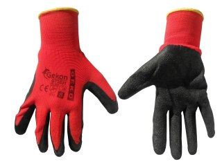Rękawice ochronne GEKO r.8/latex czerwone/(12/240) Geko