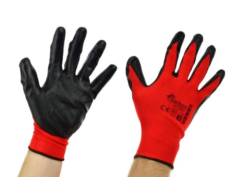 Rękawice ochronne GEKO r.9 /RED Nitryl/(12/300) Geko