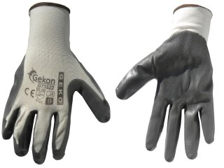 Rękawice ochronne GEKO r.9/biało-szare/(12/300) Geko