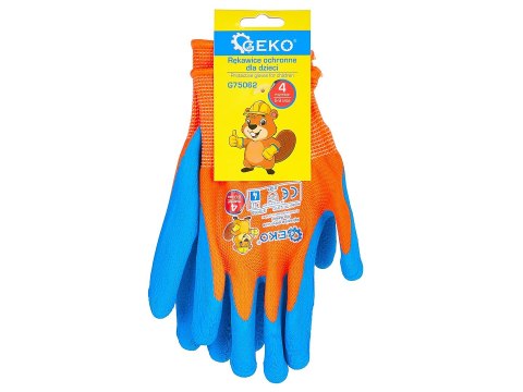 Rękawice ochronne dla dzieci, rozmiar 4 (6-9 lata) (12/240) Geko