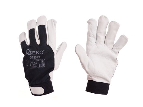 Rękawice robocze monterskie skórzane Kozia skóra - rzep r.10 (12/120) Geko