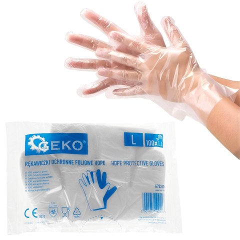 Rękawiczki ochronne foliowe HDPE 100szt. Geko
