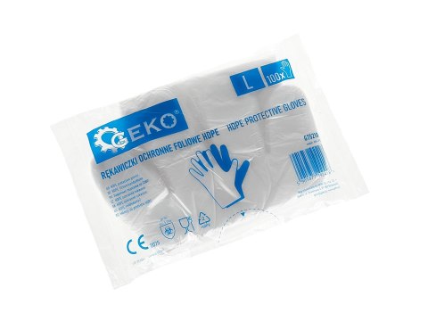 Rękawiczki ochronne foliowe HDPE 100szt. Geko